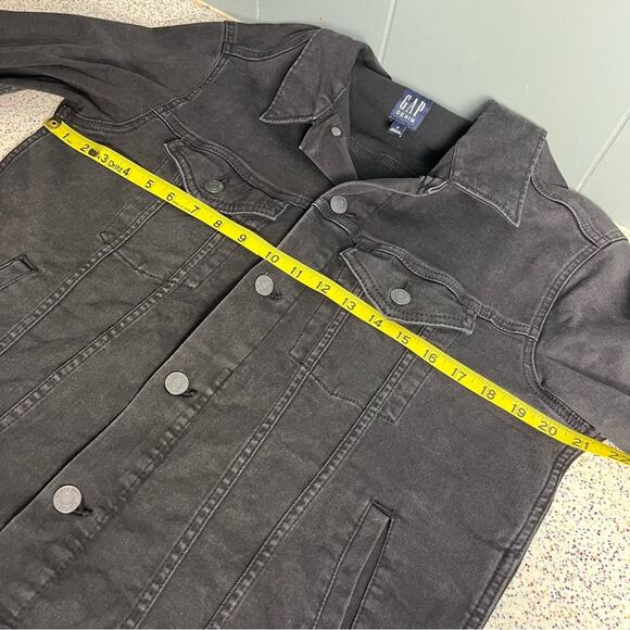 GAP Denim Black Jean Jacket Women’s Size M Classic Stretch Lightweight Coat - Picture 6 of 8